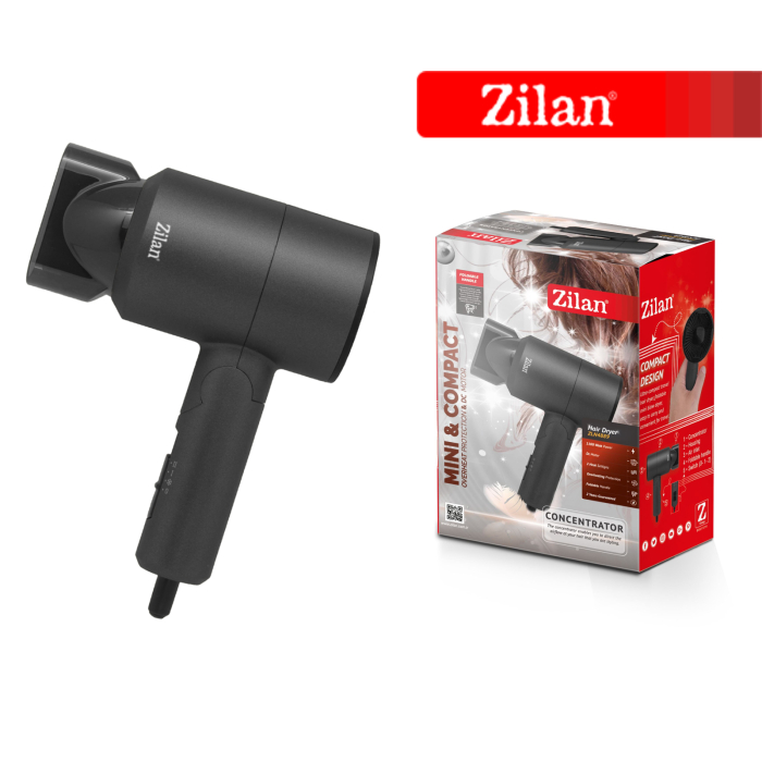 Uscator de par portabil Zilan ZLN4889 Negru, 1100W, 2 trepte de putere, maner pliant [4]
