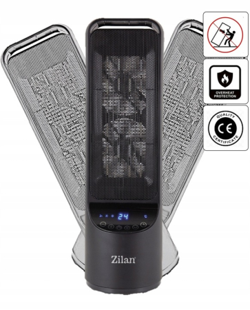 Aeroterma ceramica turn Zilan ZLN2052 Negru, 2000W, timer 8H, siguranta la rasturnare [6]