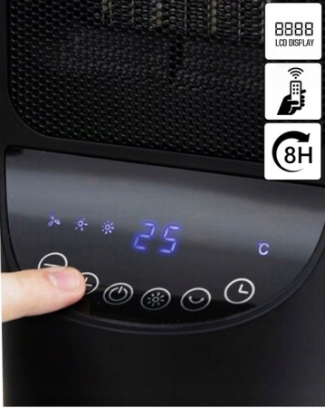 Aeroterma ceramica turn Zilan ZLN2052 Negru, 2000W, timer 8H, siguranta la rasturnare [7]