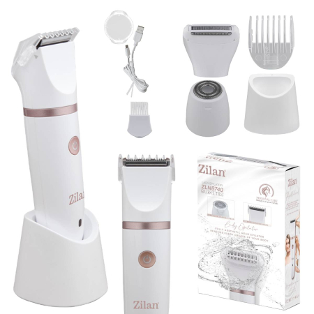 Aparate de ras si tuns - Aparat de epilat Zilan ZLN8740 Alb, 3 capete de epilare, 3 nivele de taiere, perie pentru curatare