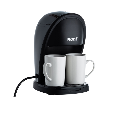 Aparat de facut cafea Floria ZLN9297, filtru de nailon, cupa pentru masurat, 2 cesti incluse, Negru [5]