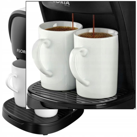Aparat de facut cafea Floria ZLN9298, filtru de nailon, cupa pentru masurat, 2 cesti incluse, Alb [3]