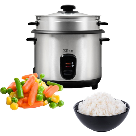 Aparat de gatit Zilan ZLN9570 2 in 1 pentru gatit orez si alimente la abur, capacitate 1.5L, 500W, sistem anti-alunecare [10]