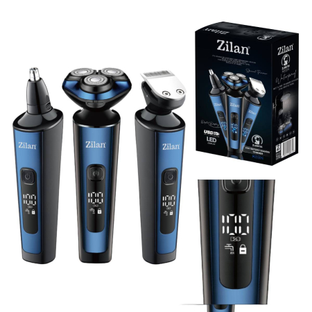 Aparate de ras si tuns - Aparat de ras 4 in 1 Zilan ZLN8726 fara fir, afisare LED, autonomie de 60 de minute