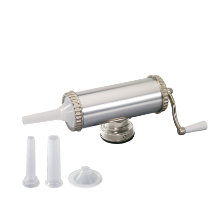 Masini de tocat - Aparat de umplut si facut carnati FLoria ZLN2577, Capacitate 2.5Kg, Aluminiu, 3 palnii incluse