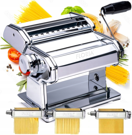 Aparat pentru paste Floria ZLN1129 ,9 posibilitati de reglare a grosimii, Otel inoxidabil, Accesoriu fixare de masa [3]