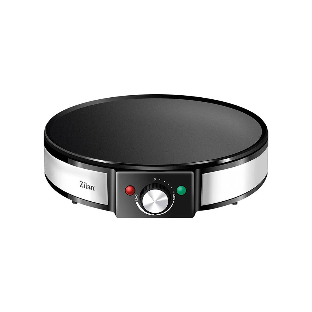 Preparare desert - Aparat pentru preparat clatite Zilan ZLN2922  Negru/Inox, 1200W, Diametru plita 30cm, Temperatura ajustabila,