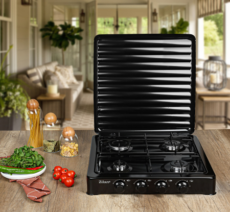 Aragaz 4 ochiuri ZILAN ZLN7079N,Negru Alimentare GPL butelie, [6]