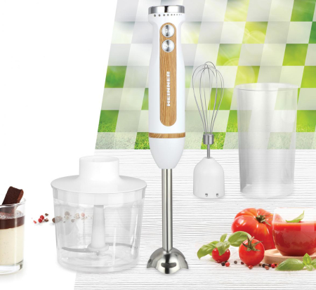 Blender de mana Heinner Bestmix HB-DC600WH, 600 w, viteza variabila+turbo, tel din inox, lame din inox, alb [1]