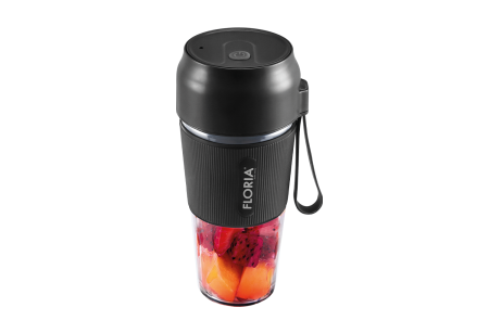 Blendere - Blender portabil Floria ZLN1719 pentru suc reincarcabil, Capacitate 300 ml, Putere 50W, Lame din otel inoxidabil, Negru