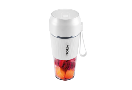 Blendere - Blender portabil Floria ZLN1720 pentru suc reincarcabil, Capacitate 300 ml, Putere 50W, Lame din otel inoxidabil, Alb
