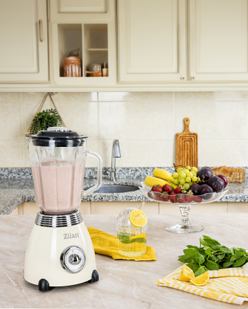 Blender Retro Zilan ZLN1207, putere 500W, capacitate 1.5L, 2 trepte de viteza, functie Pulse, vas din sticla, lame din otel inoxidabil [7]