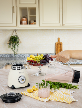 Blender Retro Zilan ZLN1207, putere 500W, capacitate 1.5L, 2 trepte de viteza, functie Pulse, vas din sticla, lame din otel inoxidabil [8]