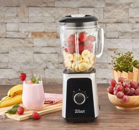 Blender ZILAN ZLN3925, 1.5 l, 2 viteze + Functie impuls, Zdrobire gheata, Vas de sticla, Inox [4]