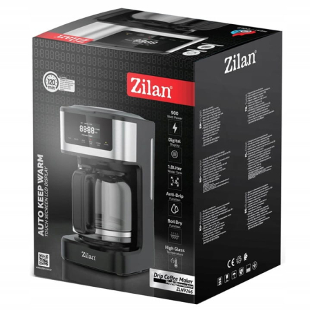 Cafetiera digitala Zilan ZLN9266, functie de preparare la o ora uterioara, auto curatare [13]