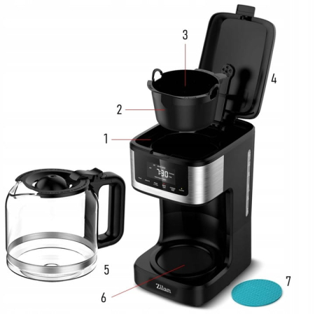 Cafetiera digitala Zilan ZLN9266, functie de preparare la o ora uterioara, auto curatare [14]