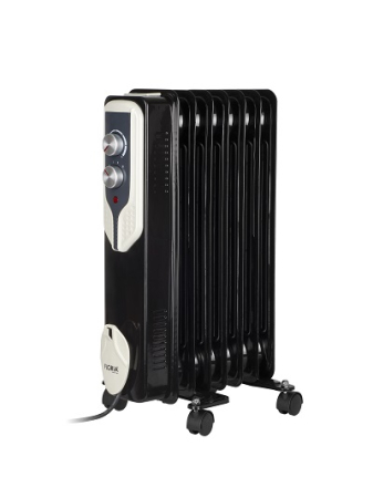 Calorifere electrice - Calorifer electric Floria ZLN3642,Negru 1500 W, 7 elementi, 3 trepte de putere, Termostat reglabil, Protectie supra-incalzire, Indicator luminos, 