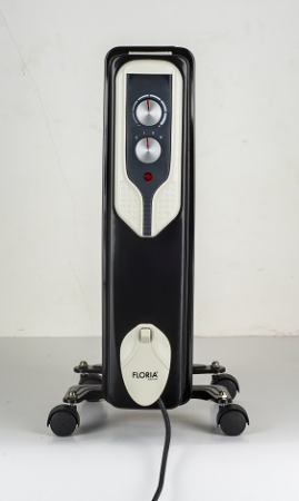 Calorifer electric Floria ZLN3659,Negru 2000 W, 9 elementi, 3 trepte de putere, Termostat reglabil, Protectie supra-incalzire, Indicator luminos,  [1]