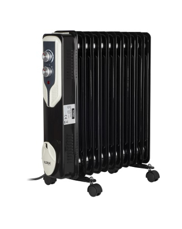 Calorifere electrice - Calorifer electric Floria ZLN3666,Negru 2500 W, 11 elementi, 3 trepte de putere, Termostat reglabil, Protectie supra-incalzire, Indicator luminos, 