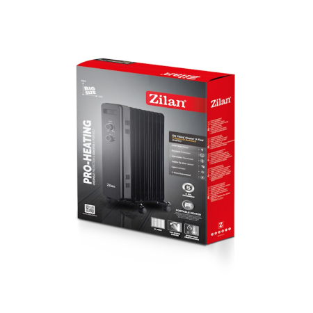 Calorifer electric Zilan ZLN8443 Negru, 9 elemnti, putere 2000W, termostat reglabil [1]