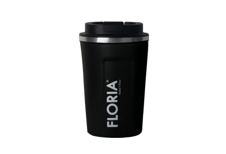 Termosuri si Cani termos - Cana de cafea Floria ZLN9969 tip termos, capacitate 380ml, interior din inox, pereti dublii, negru