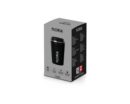 Cana de cafea Floria ZLN9969 tip termos, capacitate 380ml, interior din inox, pereti dublii, negru [1]