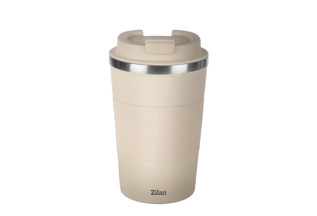 Termosuri si Cani termos - Cana de cafea Zilan ZLN9921 termos, capacitate 510ml, interior din inox, pereti dublii, crem