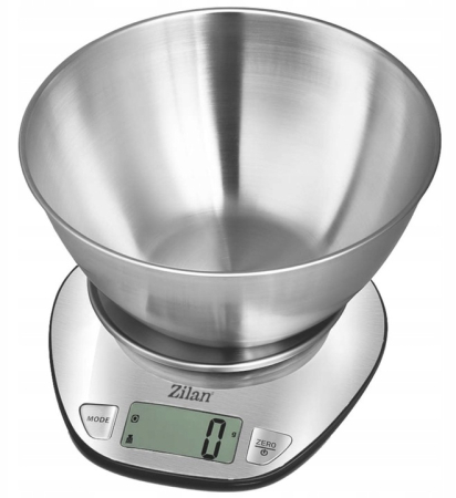 Cantar alimentar digital Zilan ZLN2960 Gri, ecran LED, indicator de baterie scazuta, inox [6]
