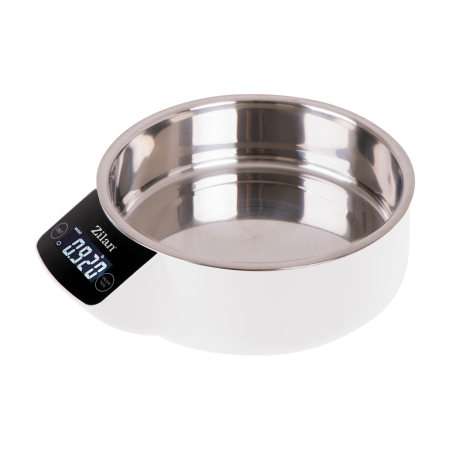 Cantare de bucatarie - Cantar alimentar Zilan ZLN2977 Alb, ecran digital, bol de 900ml, capacitate maxima de 5 kg