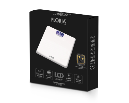 Cantar corporal Floria ZLN7683 din sticla securizata, capacitate 3-180Kg, Display LCD [1]