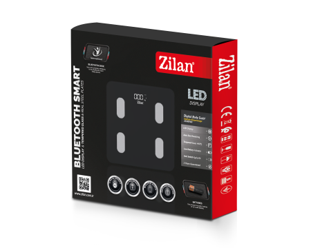Cantar corporal Zilan ZLN8980 din sticla securizata, capacitate 3-180kg, Aplicatie OKOK, Display LED [5]