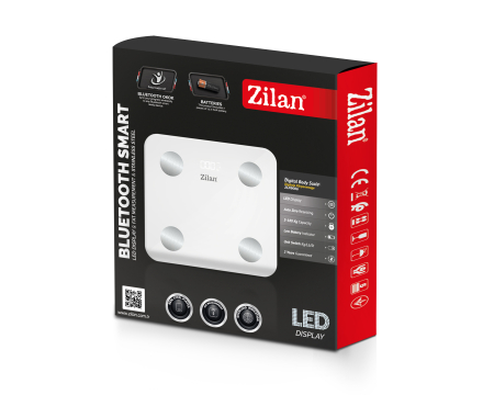 Cantar corporal Zilan ZLN9006 din sticla securizata, capacitate 3-180kg, Aplicatie OKOK, Display LED [6]