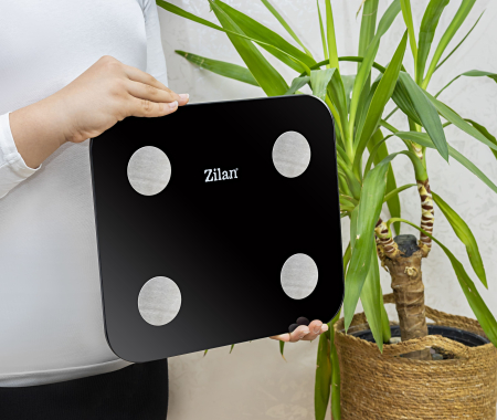 Cantar corporal Zilan ZLN9007 din sticla securizata, capacitate 3-180kg, Aplicatie OKOK, Display LED [3]