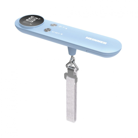 Cantare de bucatarie - Cantar de bagaje Heinner HLGS-50BL, 50 kg, Display LCD, Indicator depasire greutate, Bleu