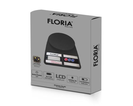 Cantar de bucatarie digital Floria ZLN9076, Capacitate 2g-10.000g, Display LCD, Maxim 10kg [1]