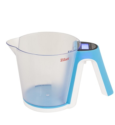 Cantare de bucatarie - Cantar de bucatarie digital Zilan ZLN 7788,Albastru cu cana, capacitate 2 kg, 