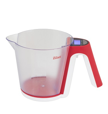 Cantare de bucatarie - Cantar de bucatarie digital Zilan ZLN 7788, Rosu cu cana, capacitate 2 kg,