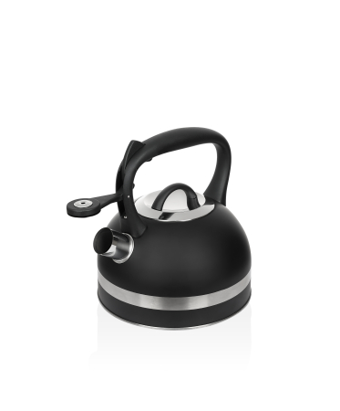 Ceainic din inox cu fluier Zilan ZLN1283, Culoare negru, Compatibil gaz, electric  inductie, Capacitate 3L [1]