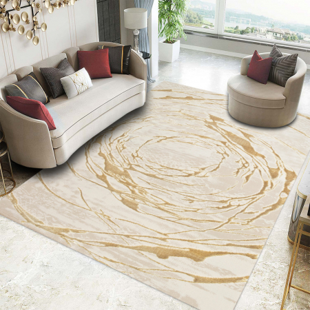 Covoare - Covor Modern Living , Dormitor  Dreptunghiular Elif F353A Crem Gold
