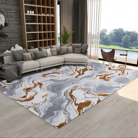 Covoare Moderne - Covor Modern Living, Dormitor Dreptunghiular Royal River 7367A Galben Gold