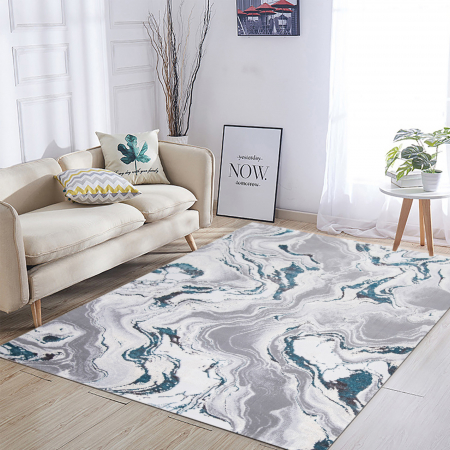 Covoare - Covor Modern Living, Dormitor Dreptunghiular Royal River 7367A Turcoaz