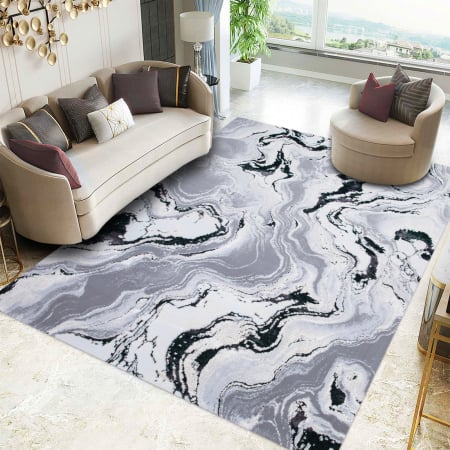 Covoare Moderne - Covor Modern Living, Dormitor Dreptunghiular Royal River 7367A Verde Smarald