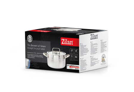 Cratita din inox Zilan ZLN1313, 2.5L, Diametru 20 cm, Manere nituite, Compatibil gaz, inductie  electric, Compatibil masina de spalat vase [6]