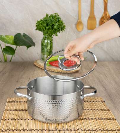 Cratita din inox Zilan ZLN1313, 2.5L, Diametru 20 cm, Manere nituite, Compatibil gaz, inductie  electric, Compatibil masina de spalat vase [2]