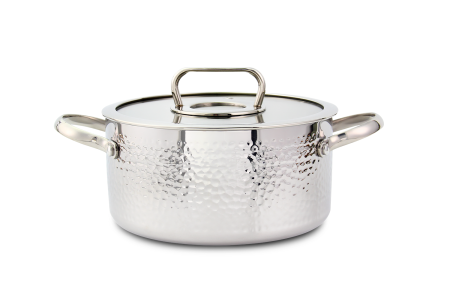 Cratite - Cratita din inox Zilan ZLN1320, 4.5L, Diametru 24 cm, Manere nituite, Compatibil gaz, inductie  electric, Compatibil masina de spalat vase