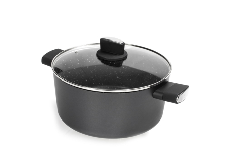 Cratita Zilan ZLN0843 Negru cu invelis din marmura, 5 straturi, 24 cm si manere fine la atingere, 4.6 L [1]