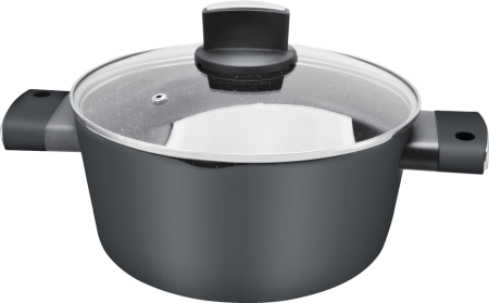 Cratita Zilan ZLN0867 Negru cu invelis din marmura, 5 straturi, 28 cm si manere fine la atingere, 7.1 L [6]