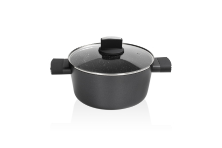 Cratita Zilan ZLN0867 Negru cu invelis din marmura, 5 straturi, 28 cm si manere fine la atingere, 7.1 L [2]