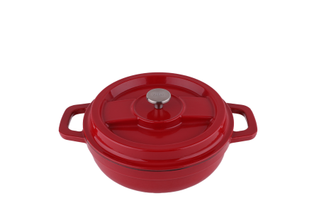 Cratite - Cratita Zilan ZLN0958, Din fier turnat sub presiune puternica, 2.1L, Diametru 24 cm, Inaltime 7 cm, Compatibila cuptor si masina de spalat vase, 7 straturi de material