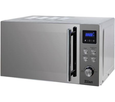 Cuptor cu Microunde - Cuptor cu microunde digital Zilan ZLN1238, Putere 700W, Capacitate 20L, Functie de dezghetare, Panou din inox, Afisaj digital
